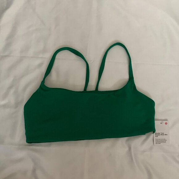 lululemon athletica Other - LULULEMON Wunder Train Strappy Racer Bra in Raceway Green Sz 8 A/B